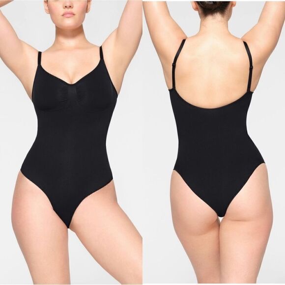 Skims NEW Seamless Sculpt Brief Bodysuit In Onyx Size S/M - Picture 1 of 5